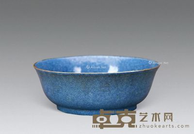 蓝釉小碗 口径12.5cm；高4.5cm