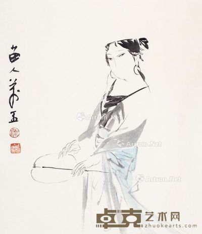 柒万里 苗人美女 45×39cm