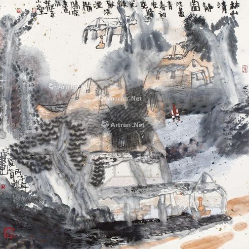 姚鸣京 林山清静图