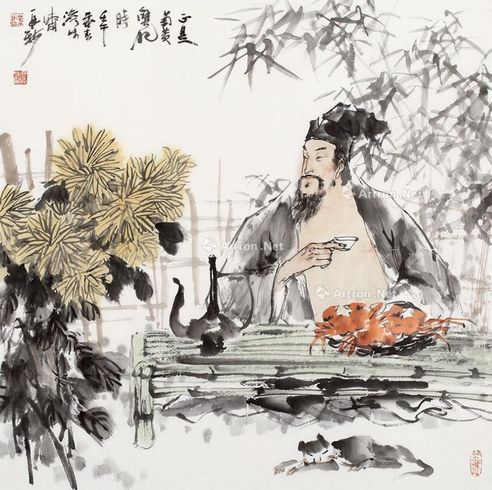 苗再新 品茗图