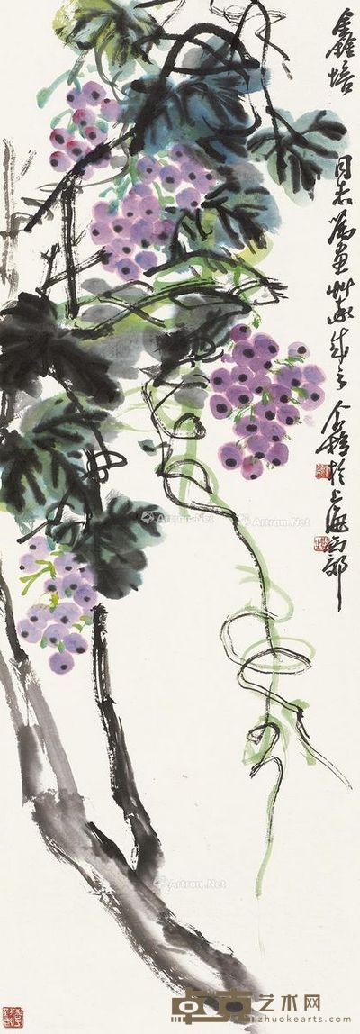 王个簃 明珠图 97×33cm