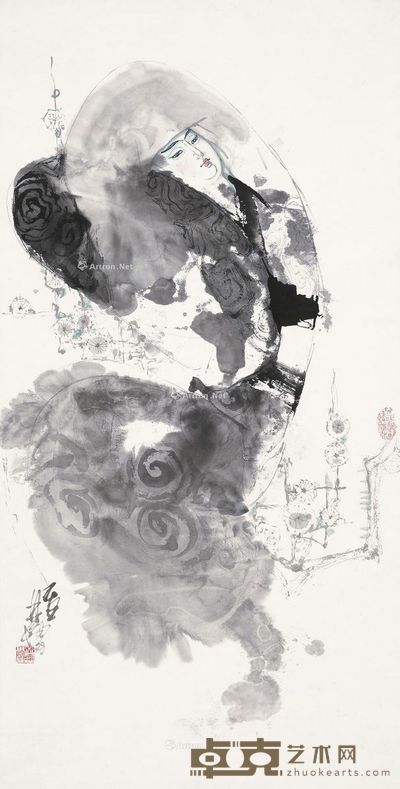 林墉 舞者 135×68cm