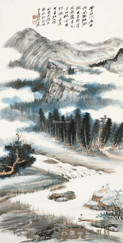 张大千 山水 133×66cm