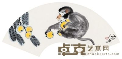 李燕 猴子摘枇杷 29×61cm