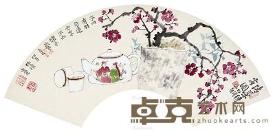 任清 清茶待客图 32×69cm