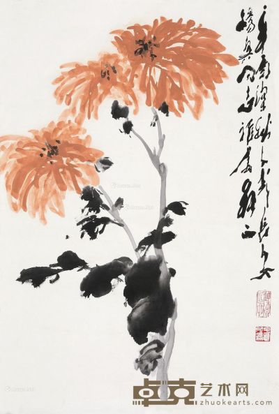 王子武 菊花 69.5×46cm