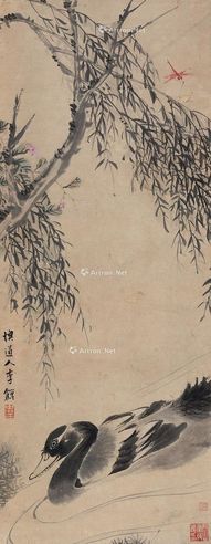 李鱓 柳鸭