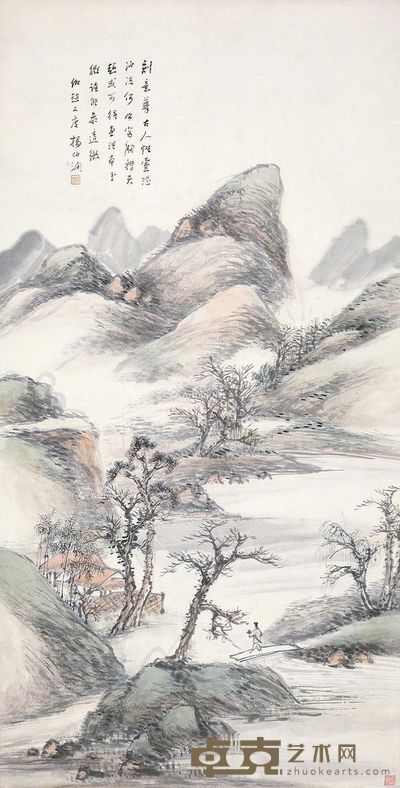杨伯润 山水 104×54cm