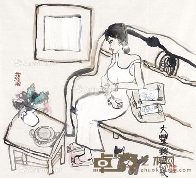 朱新建 美人图 68×68cm