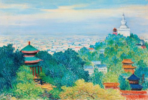 周碧初 1968-1983年作 北京风景 布面 油画