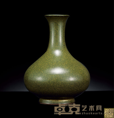 清乾隆 茶叶末釉洒金瓶 高13.5cm