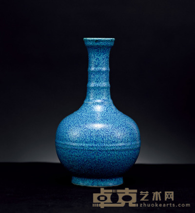 清乾隆 炉钧釉弦纹瓶 高15.6cm