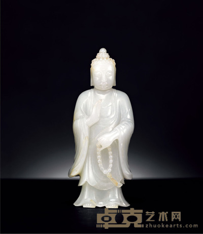 清 白玉释迦摩尼摆件 高14.7cm