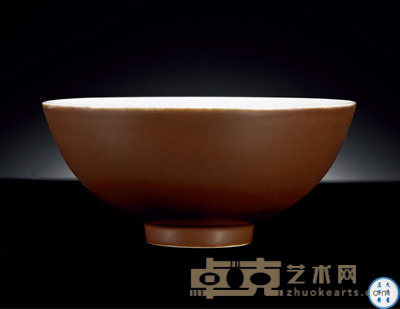 清雍正 紫金釉碗 直径13.3cm