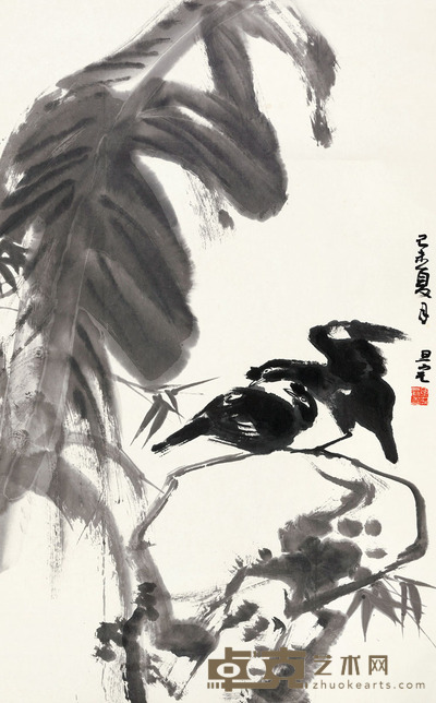 刘旦宅 芭蕉小鸟 97×60cm