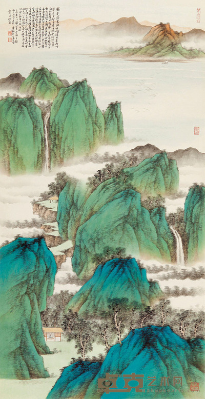 陈翔 溪山草堂 132×66.5cm