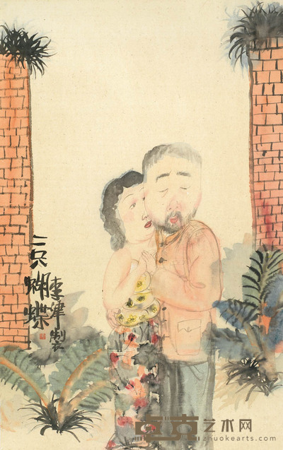 李津 二只蝴蝶 76.5×48.5
