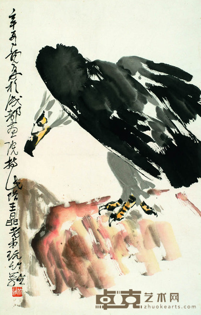 孙竹篱 鹰 70×45
