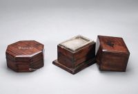清 黄花梨砚盒及八角形盒 （二件）