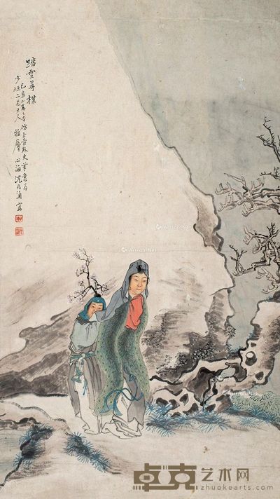 沈心海 踏雪寻梅 66×37cm