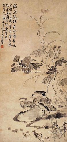 李鱓 芙蓉鸳鸯