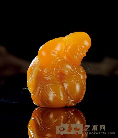 王孝前作  田黄石人物摆件 高4.3cm