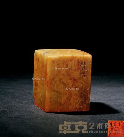 来楚生刻 青田石平头佛像印 3.6×2.9×2.9cm