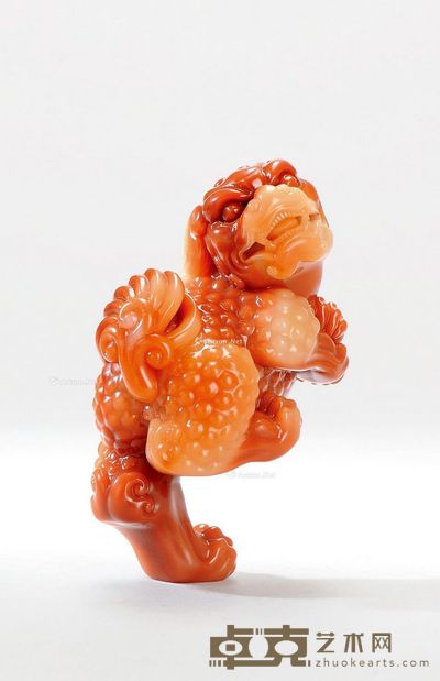 芙蓉石立狮把玩件 7.7×6.2×3.5cm