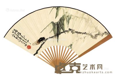 赵少昂 疏柳鸣蝉 17.6×46.8cm