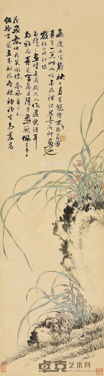 张问陶 兰草 121×34cm