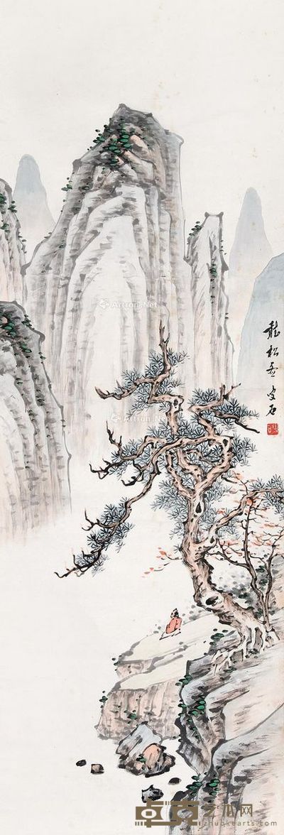 叟石 山水 119×42cm