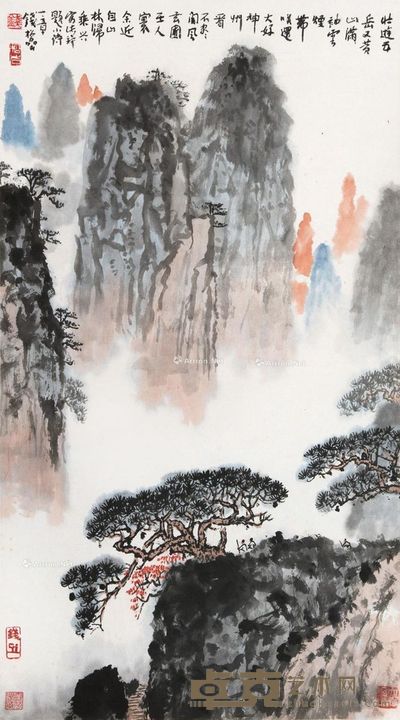 钱松嵒 黄山归来图 67×37cm