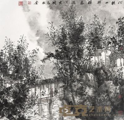 彭国昌 汀横西湖 67×69cm