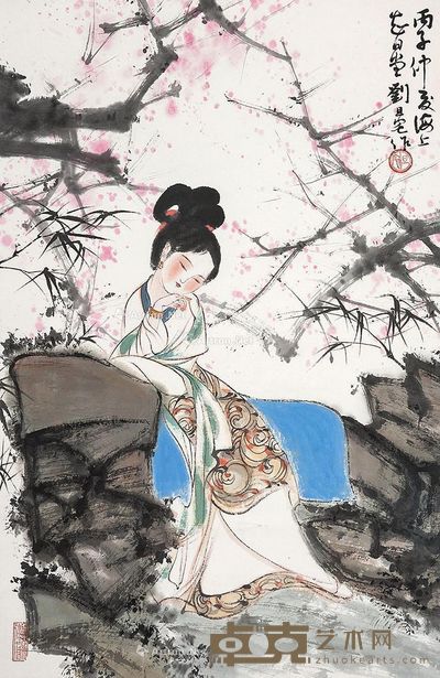 刘旦宅 仕女 71×46cm