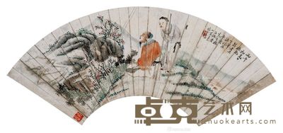 王素 抚琴图 18×52cm