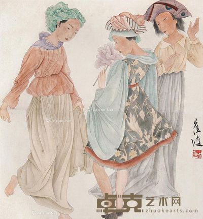 崔进 人物 47×43cm