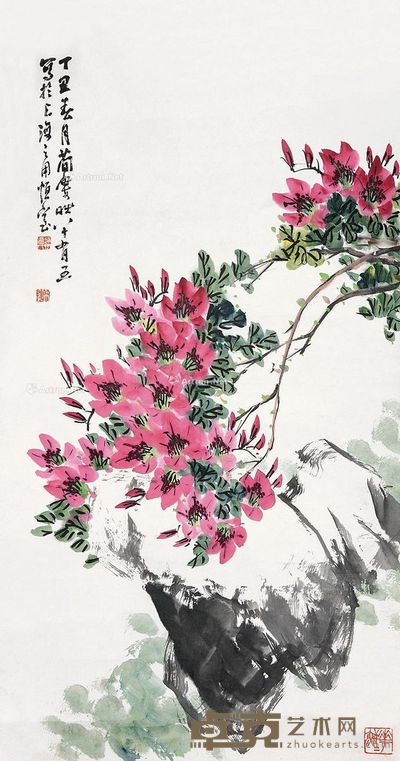 曹简楼 花卉 90×48cm