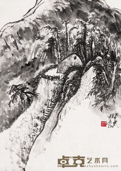 半舍 山水 59×42cm