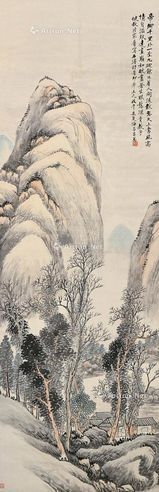 吕万 山水 立轴 设色纸本