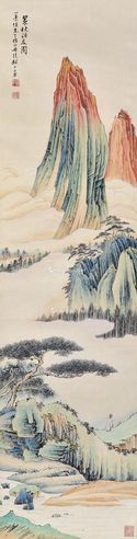 胡若思 山水 立轴 设色纸本