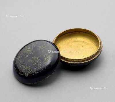 清早期 铜鎏金人物纹香道具盒