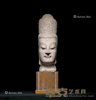 北魏 石佛首 高31.5cm