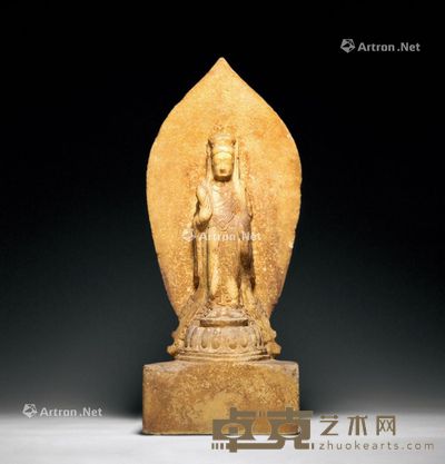 东魏 汉白玉雕观音立像 高53cm