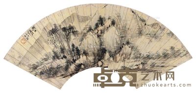 黄鞠 拟北苑法山水 18×53cm