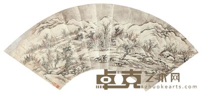 钱维城 雪景山水 18×51.5cm