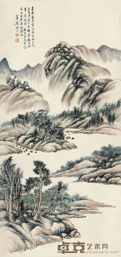 姚鸣京 农居图 68×68cm