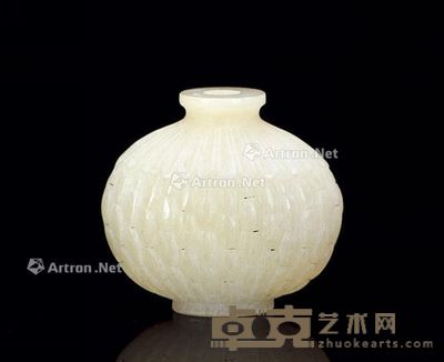清 白玉柳编纹鼻烟壶 高4.8cm