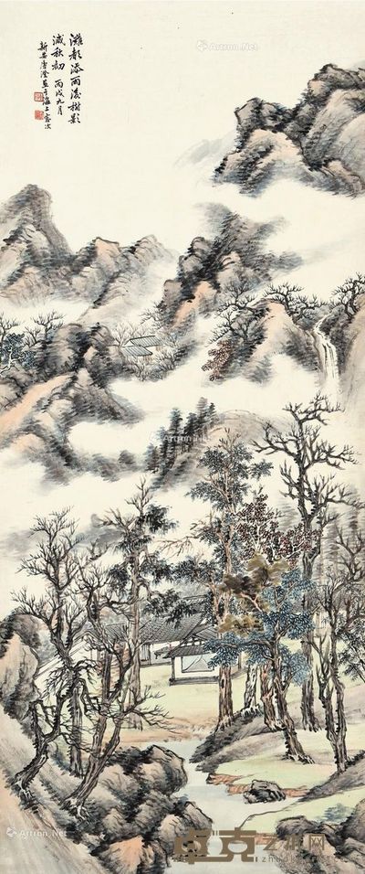 唐澄 雨后山色 127×53.5cm