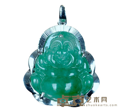 翡翠镶金弥勒佛 2.1×1.8×0.7cm 2.65g