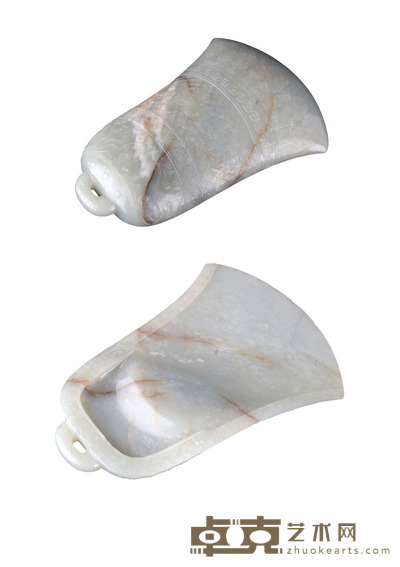 清代 和田玉簸箕砚 17.5×12.5×2cm